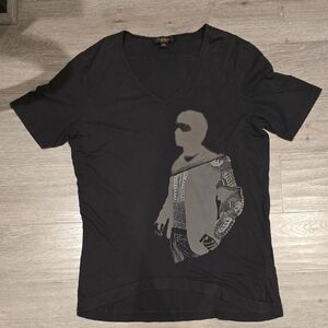 Diesel Black and Gray Artistic Short Sleeve Tee